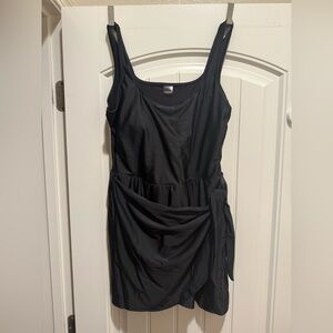 Matte Side-Tie Swim Dress